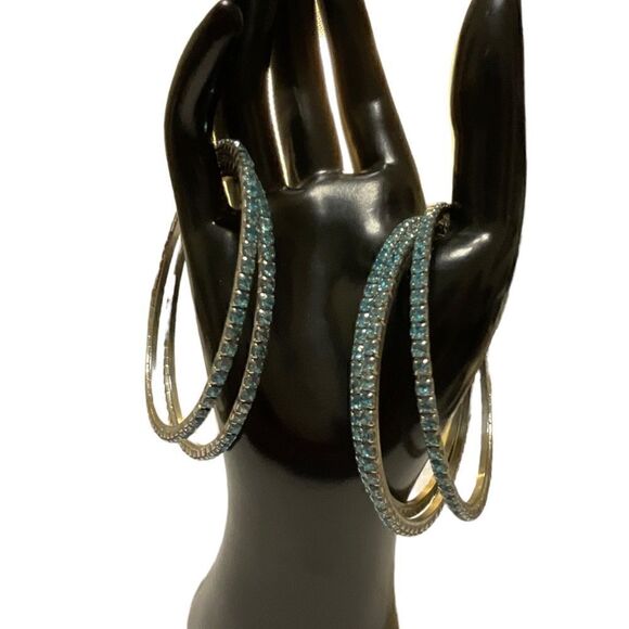 Set Of Five Gold Turquoise Bangles - Picture 2 of 12